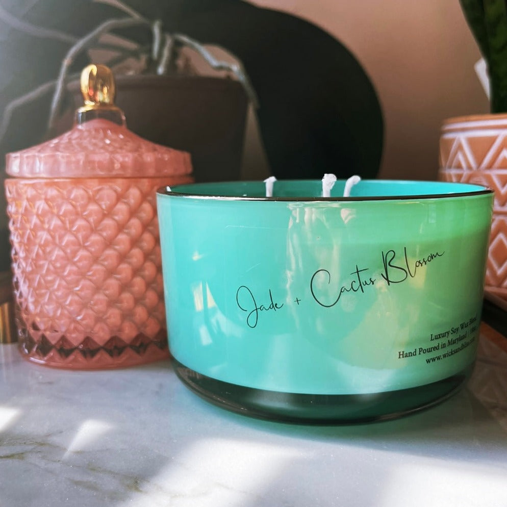 Luxury 3 Wick Jade + Cactus Blossom